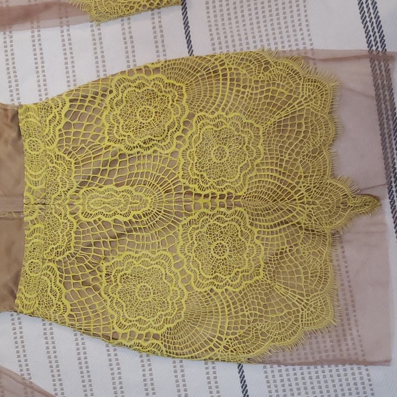 For Love & Lemons Chartreuse yellow lace dress - Picture 9 of 9
